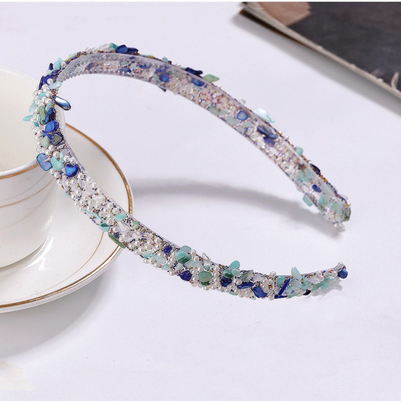 Comercio exterior nuevo color piedra diadema de color floral diamante plástico peine pelo roto acabado artefacto estilo coreano elegante peine del pelo