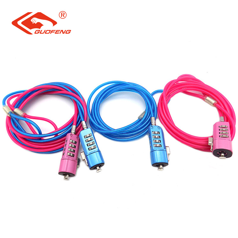 Fabricante al por mayor cerradura de computadora portátil cuña agujero 4 cerradura de cable de acero cerradura de contraseña de computadora portátil