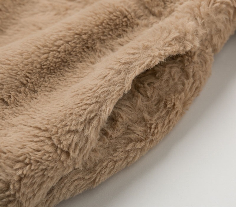 Cappotto donna finta pelliccia cardigan cerniera effetto coniglio_voghion.com