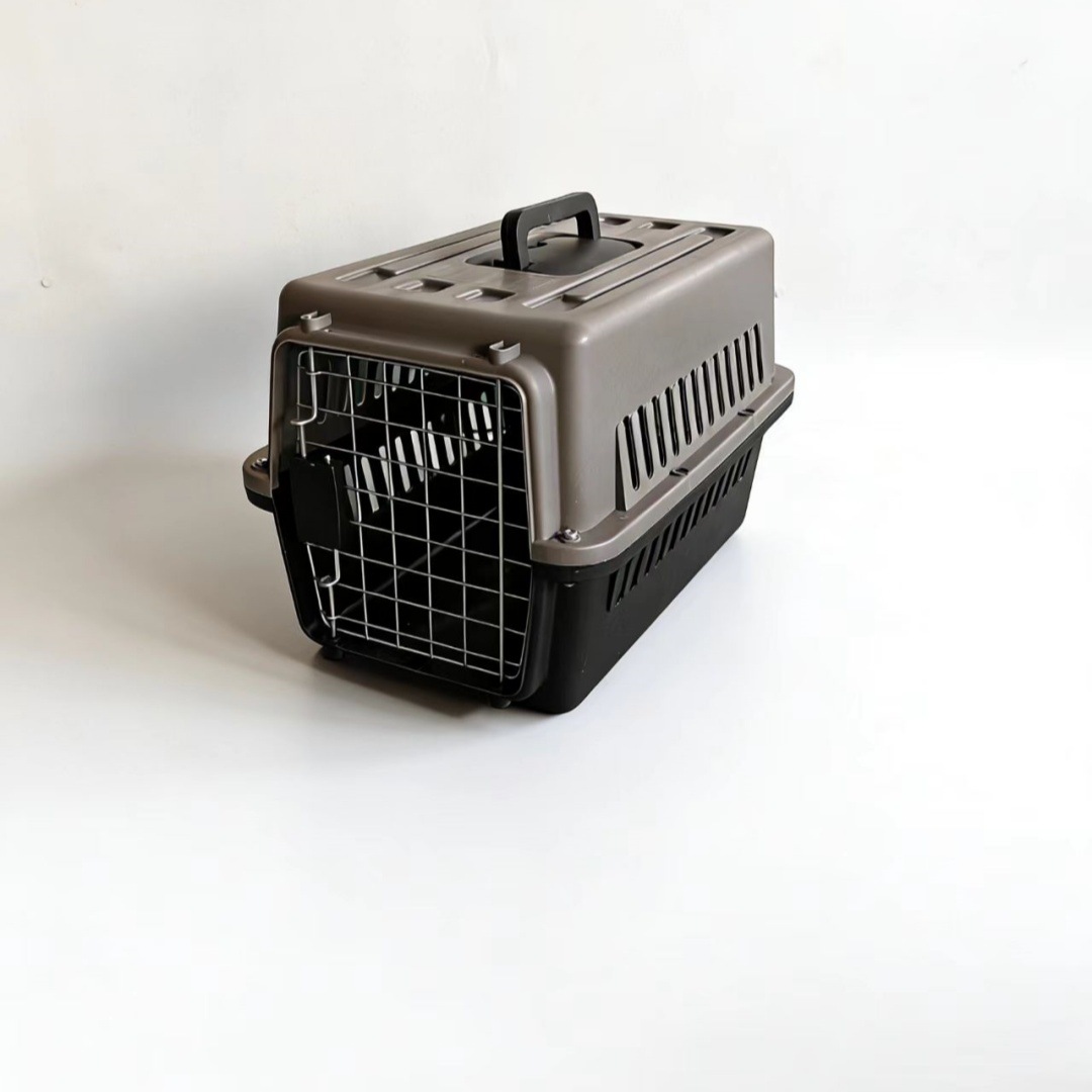 Caja de Transporte Aéreo para Mascotas de Plástico PP Portátil para Viajes en Avión