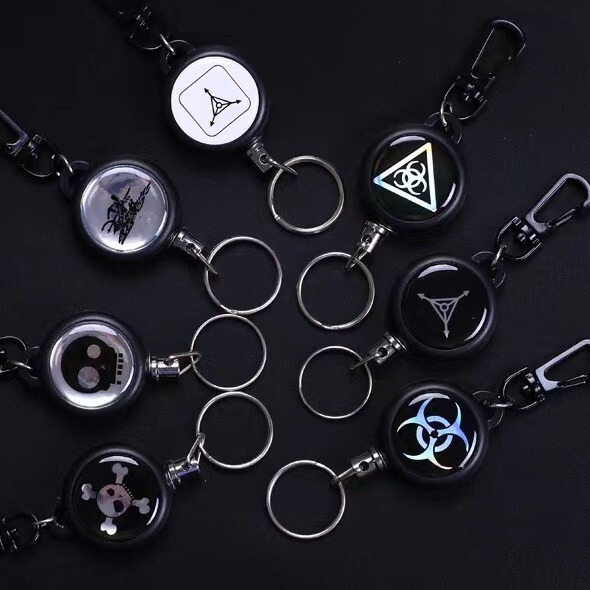 High Resilience Buckle Telescopic Wire Rope Keychain Anti-Lost and Anti-Theft Outdoor Elastic Easy-Pull Buckle Pendant Portable