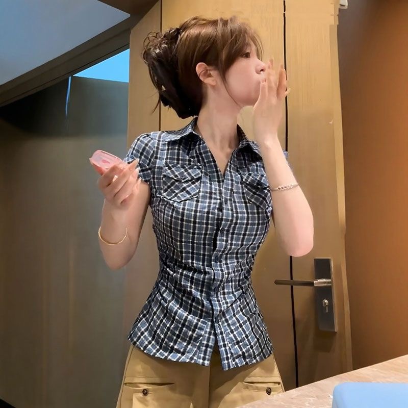 Retro summer shirt, fitted short brace
