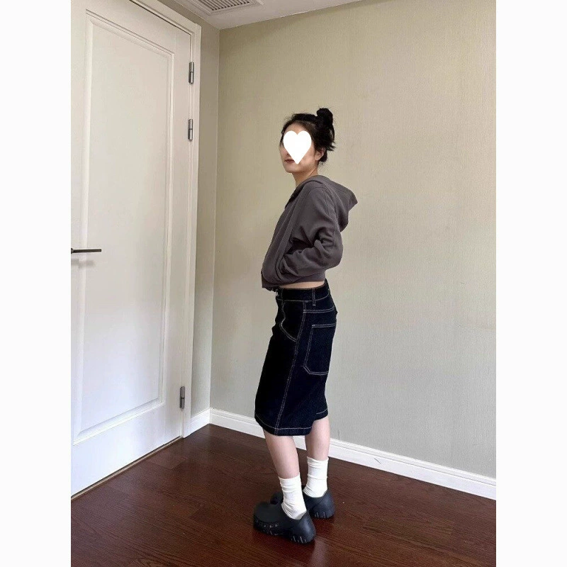 Женские джинсовые/хлопковые брюки средней длины в американском стиле ретро, ​​новые летние повседневные узкие модные брюки длиной до колена с высокой талией