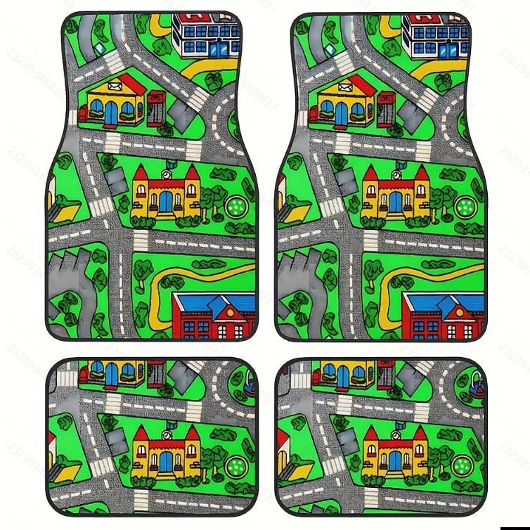 Cross-Border Temu New Hot-Selling American-Style Car Floor Mats, Dirt-Resistant, Wear-Resistant, Easy to Care For, Four-Piece Set, Label Included, Dropshipping Wholesale