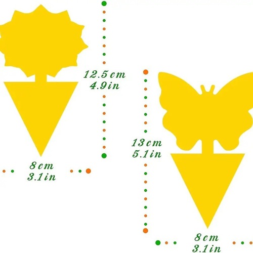 1 piece of butterfly sticky trap, sunflower sticky trap, double-sided floral-shaped irregular sticky trap, sticky insect board, insect trap, yellow board