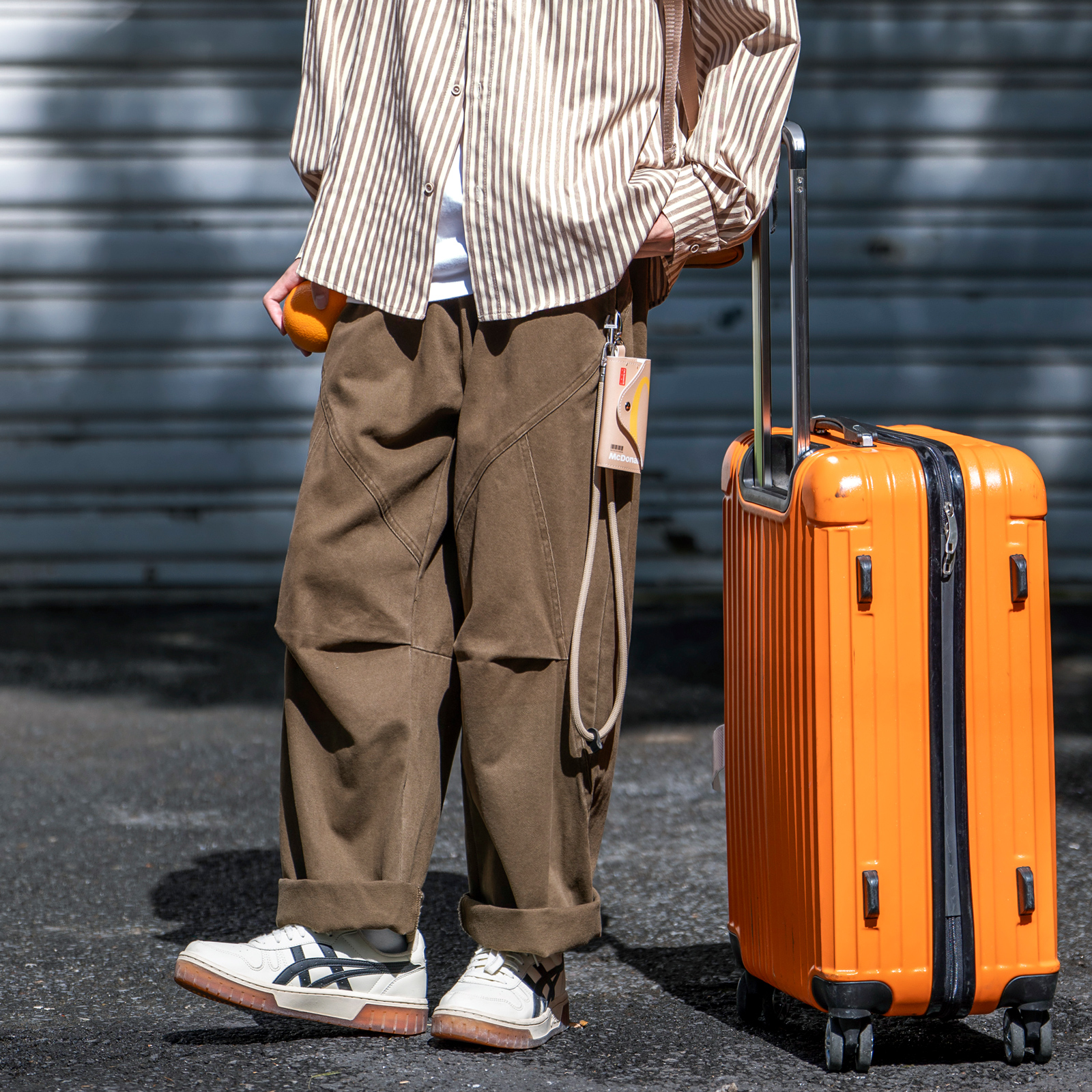 Men's Japanese-Style Pants, Loose Straight-Leg Wide-Leg Casual Pants, Combed Cotton, Washed Stone-Milled Pure Cotton Scimitar Pants