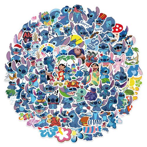 100 Animated Movie Lilo & Stitch Doodle Sticker Luggage Decor DIY Cartoon Sticker Wholesale
