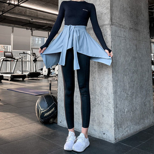 Yoga Sports One-Piece Strap Skirt Women's Hip Covering Anti-Embarrassment Dance Skirt Fitness Training Outer Skirt