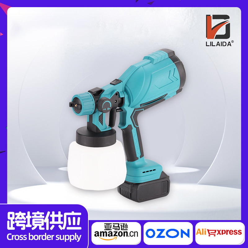 跨境多功能电动喷漆枪外贸家用大容量除甲醛高压雾化锂电喷涂喷枪