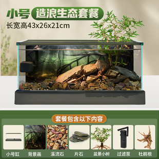 South American Stream Tank New Glass Fish Tank Native Landscaping Home Living Room Small Gold Ecological Turtle Tank Wholesale Hot Sale