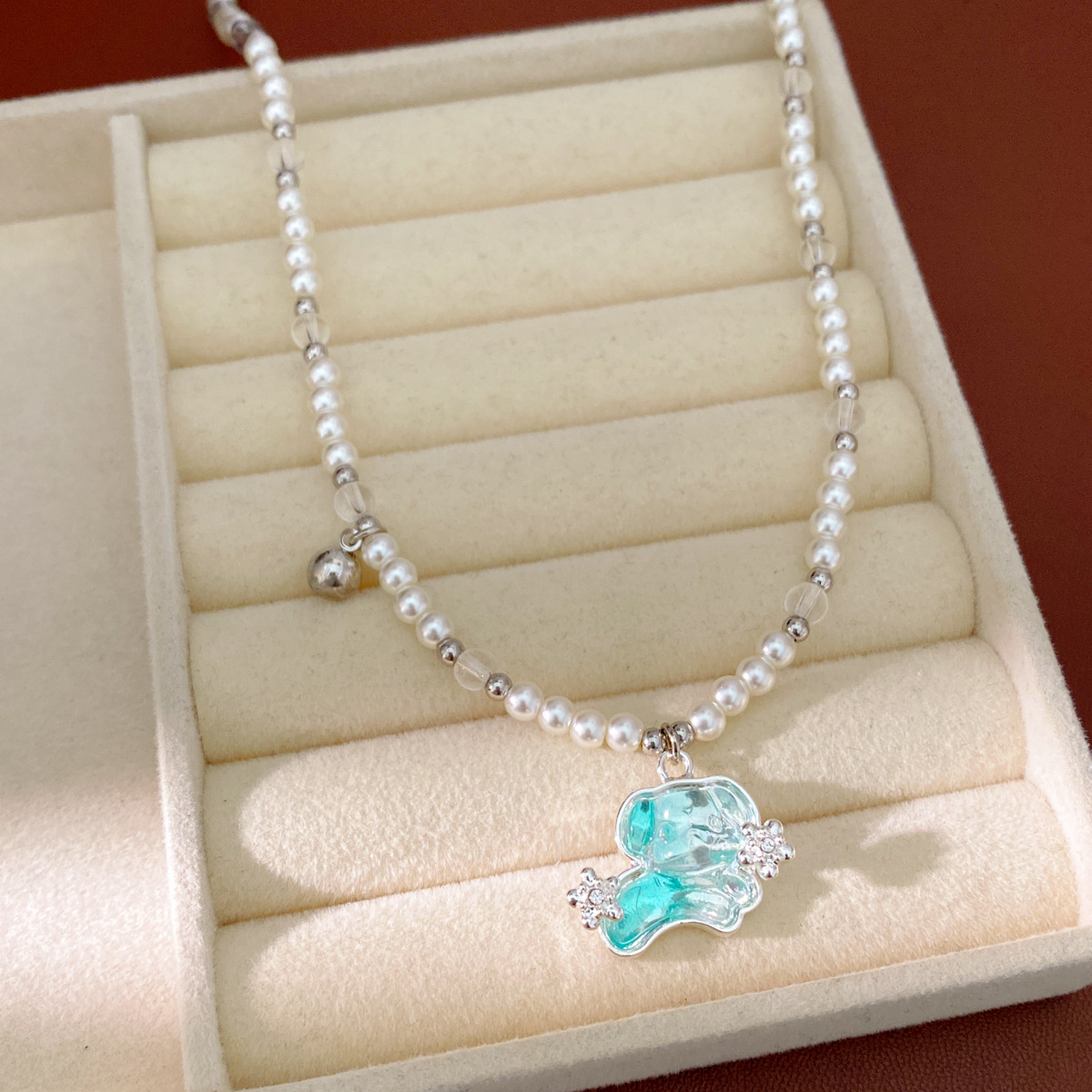 Resina de perlas de perros collar de perlas de lujo ligero nicho clavícula encantadora moda casual conjunto de joyas versátiles mujeres image 8