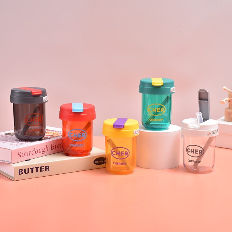 Trinkbecher Mit Strohhalm Für Mädchen Ästhetische Wasserflasche_voghion.com