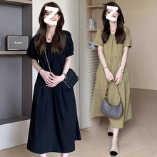 孕妇连衣裙夏款2025新款大码夏装长裙小个子孕妈妈时尚夏季裙子女