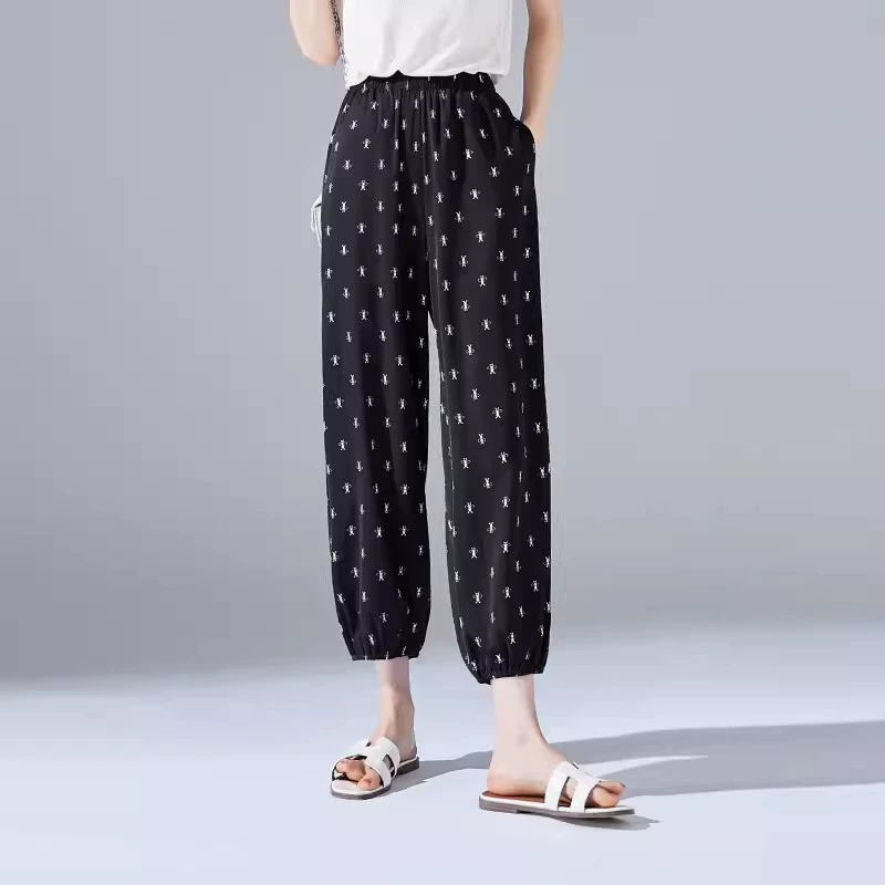 Sophiel 2023 летние новые модные повседневные крутые мини-шаровары с принтом кролика с высокой талией для похудения женские модные