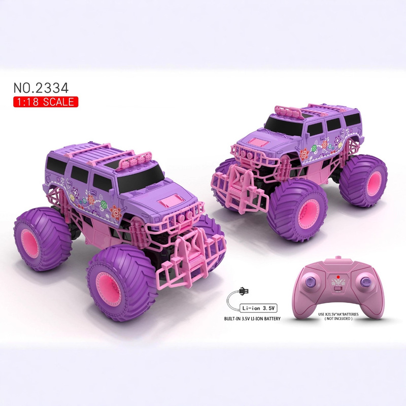 Cross-Border 2.4g Amphibious Climbing Off-Road Vehicle Remote Control Off-Road Bigfoot Girl Pink Remote Control Car Toy
