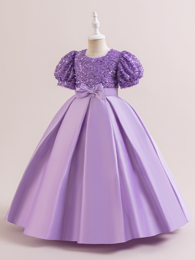 Vestido de niña, vestido de cumpleaños, mangas abullonadas, anfitriona, actuación de piano, niña de las flores, boda, niña pequeña.