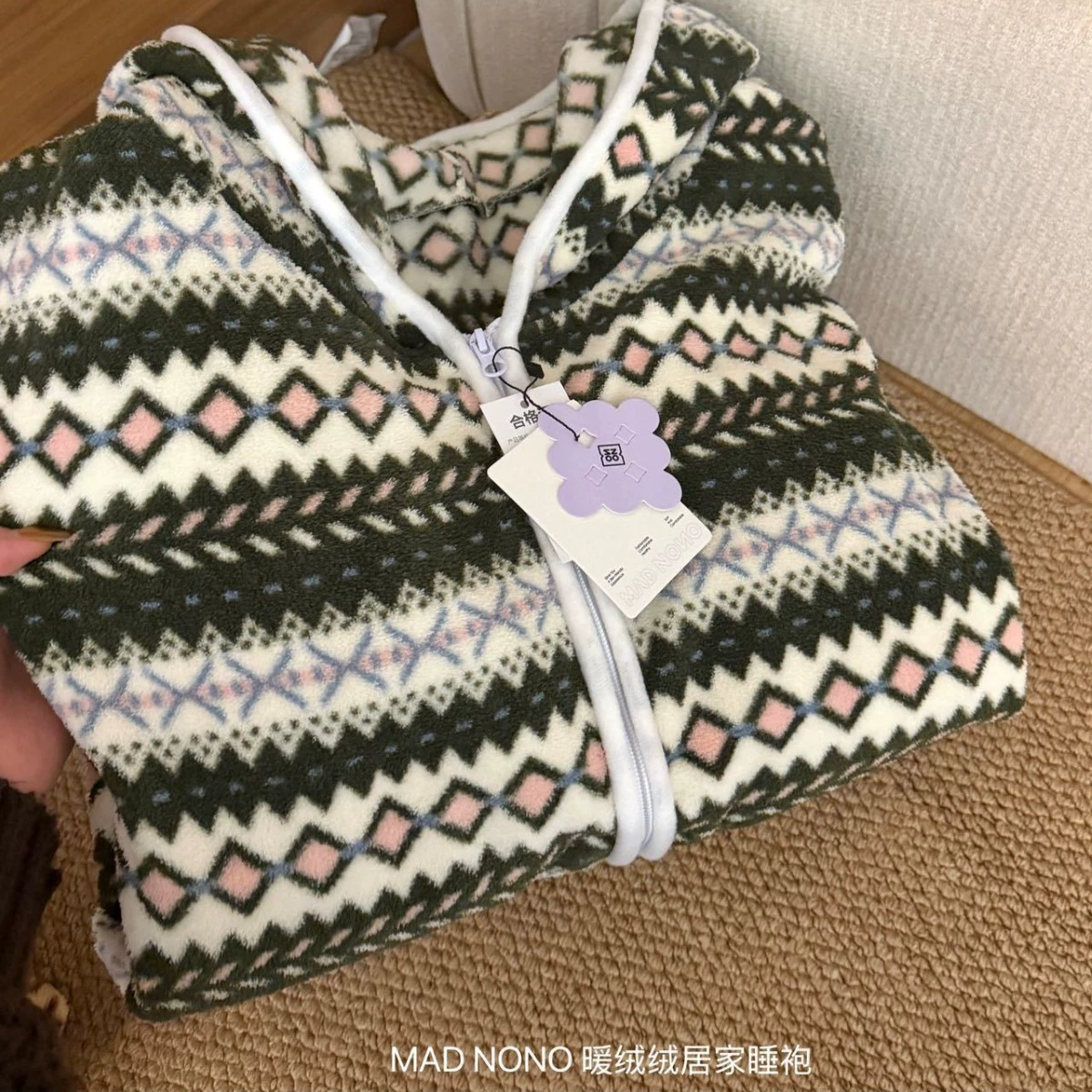 MADNONO Бархатный халат, зимняя пижама, худи на молнии, демисезонная длинная цепь, утолщенная толщина