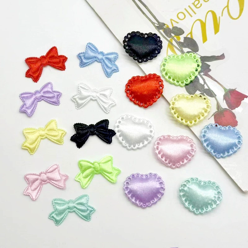 Ультразвуковое тиснение милый светлый атласный любовный бант diy ручной заколки для волос
