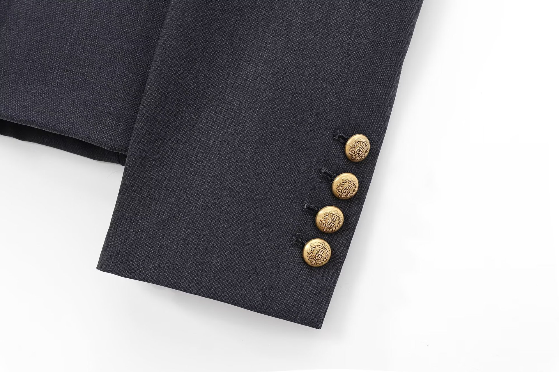 GraceChic 8665 - Autumn New Women's Fashion European And American Style With Button Decoration Short Suit + Flared Pants Set_voghion.com