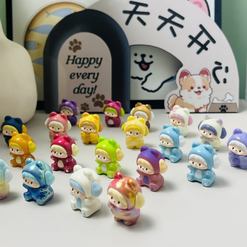 正版噜噜狗小熊派对盲盒mini萌粒桌面可爱摆件女盲袋创意公仔礼物