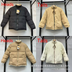 跨境现货美版羊羔毛棉衣双面穿棉服宽松加厚保暖时尚休闲情侣外套