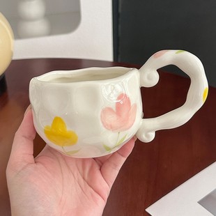 Big Sale Hand-Kneaded Ceramic Underglaze Color Breakfast Cup and Saucer Hand-Painted Flowers Office Afternoon Tea Coffee Cup and Saucer Souvenir