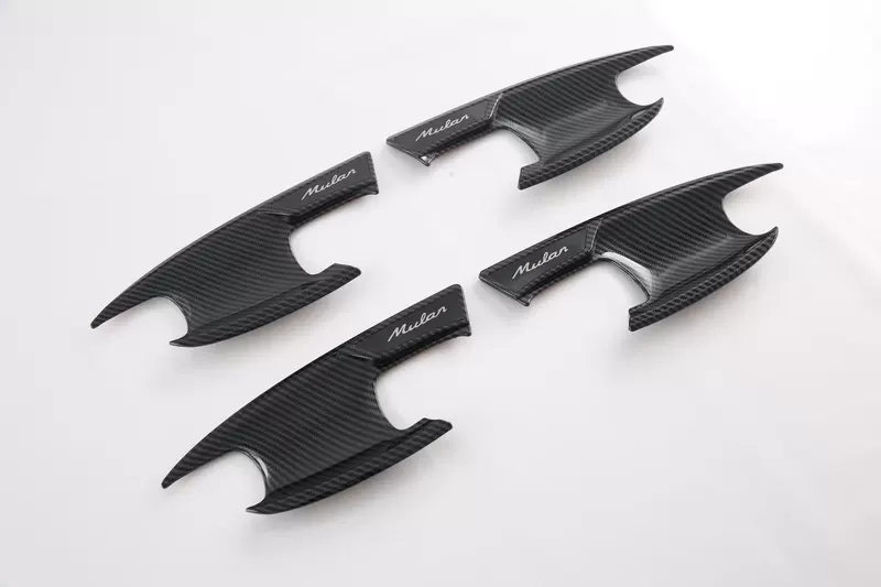 Suitable for MG4 EV (MG Mulan) door bowl modification, carbon fiber pattern decorative sticker, ABS material