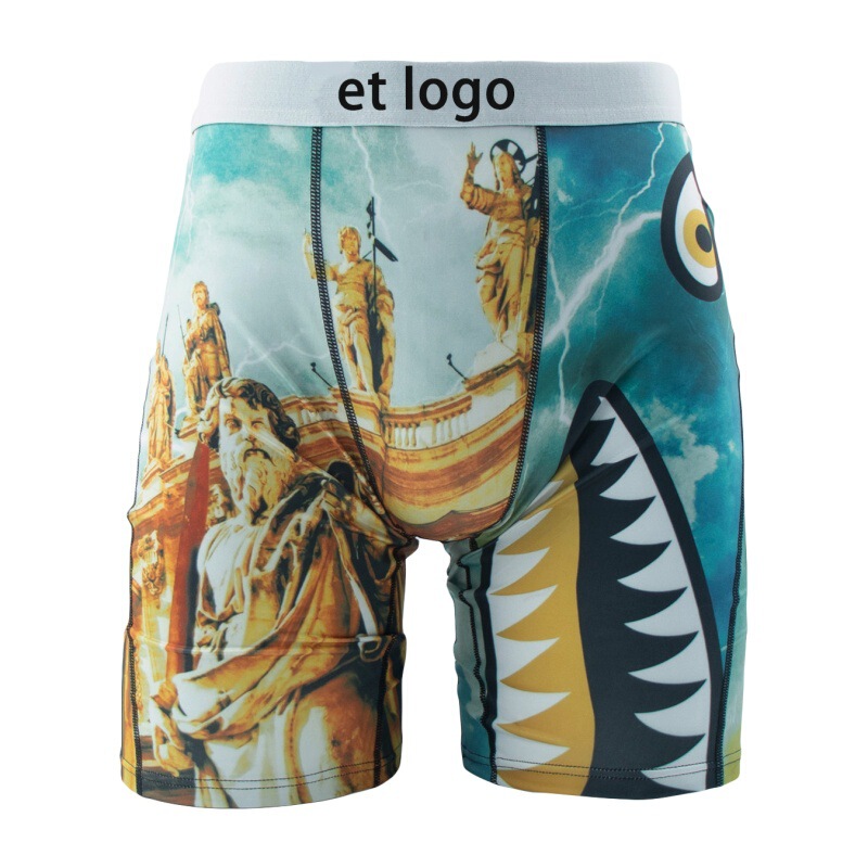 [European and American Hot Style] Ethika Same Style Men's European and American Trendyy Printed Large Size Sports Boxer Briefs Men's Boxer Briefs