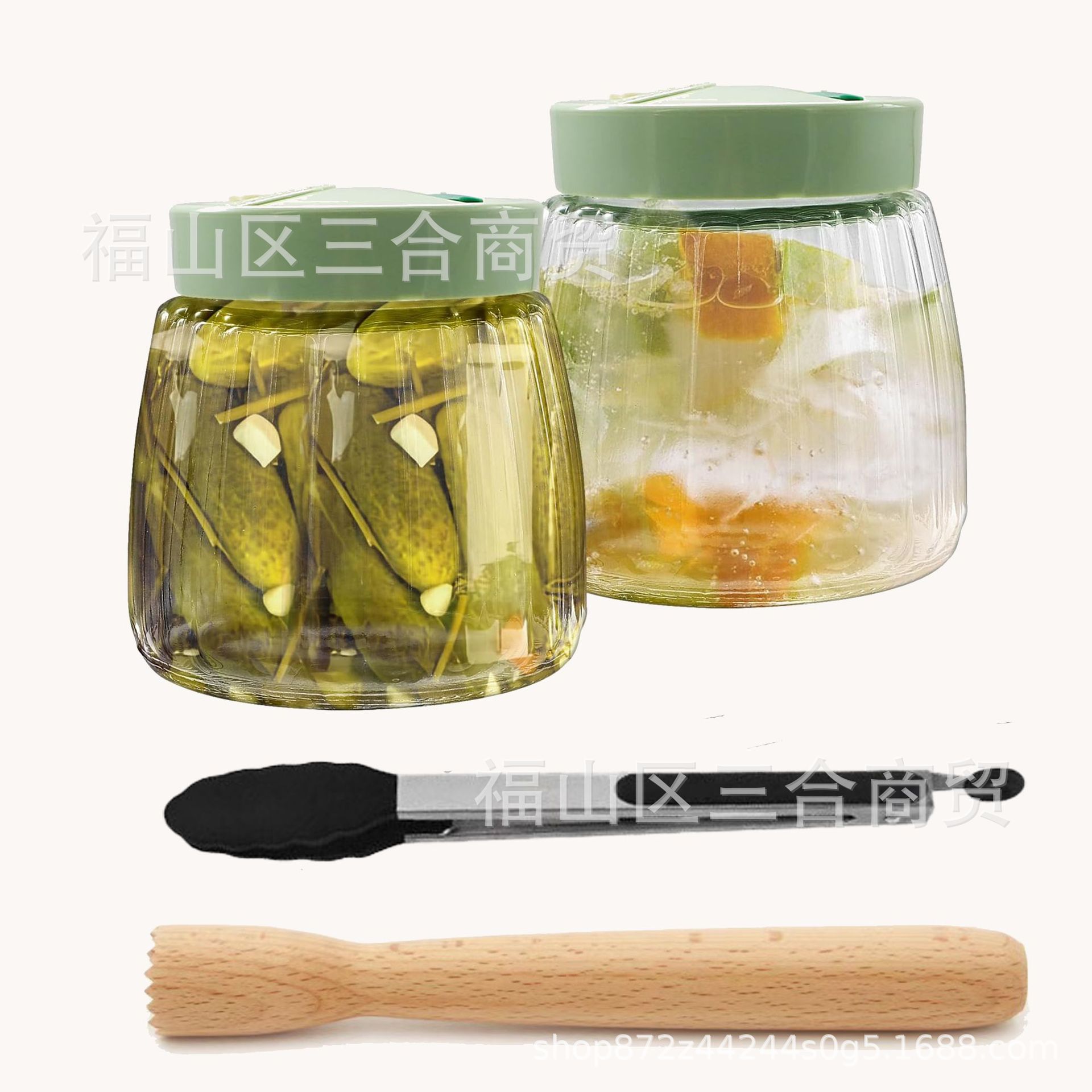 Glass Household Pickle Jar, Pickle, Sauerkraut, Pickle, Round Fermentation Jar, Food-Grade Sealed Jar, Thickeneded Storage Jar