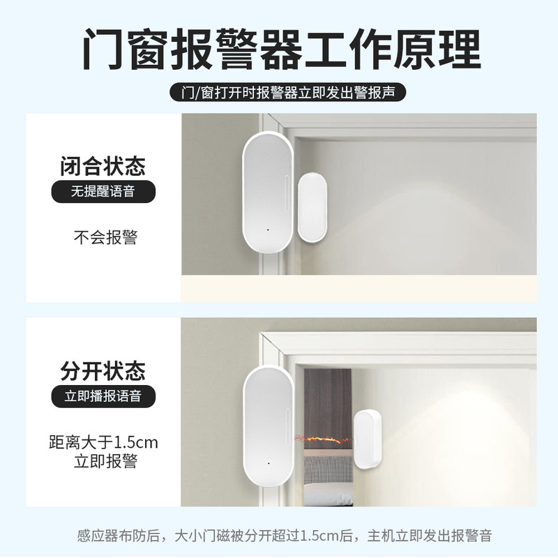 门口欢迎光临感应器店铺进门迎宾报警器语音来人提醒器分体式门铃|undefined