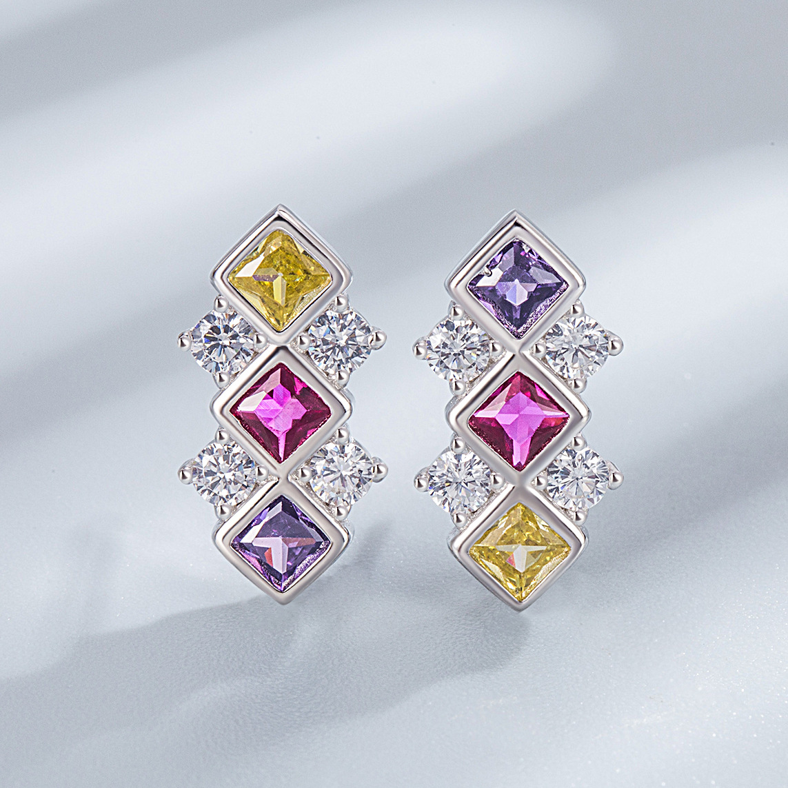 2g Weight Jewelry Set Classification Earrings + Necklace Quantity Weekend, Daily Occasion 925 Sterling Silver Material Geometric Pattern Women's Gender Simple Style, Classic Style Style 925 Sterling Silver Jewelry Suit Exquisite Diamond-Shaped Light Luxury Necklace Earrings Jewelry Set 5
