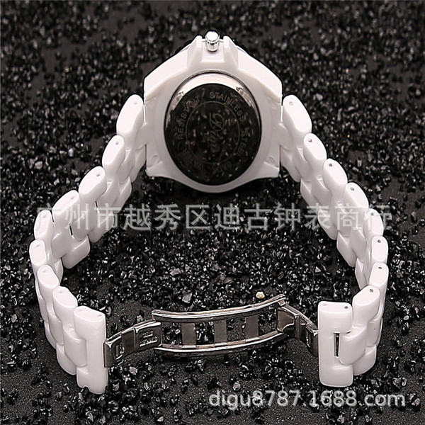 Fashionable trend quartz white elegant swiss watch