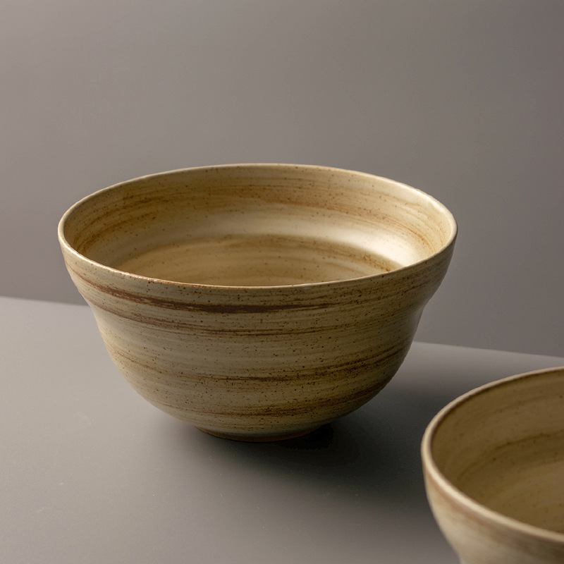 Shimeiji Gold Enamel 2026 New Model Wood-Fired Bowl and Plate Set for Home Use, Japanese Retro Coarse Pottery Restaurant Tableware