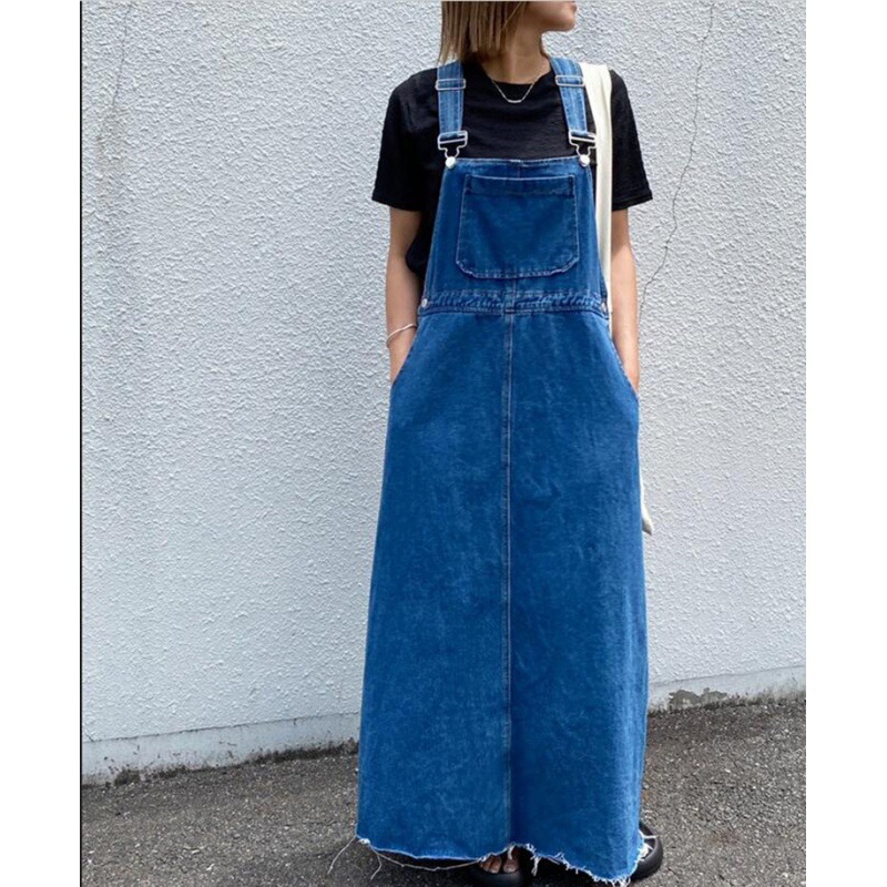 S-5XL in stock Cross-border Rakuten ins Hot-selling Loose Slim-fit Japanese Style Long Denim Strap Skirt dress Women