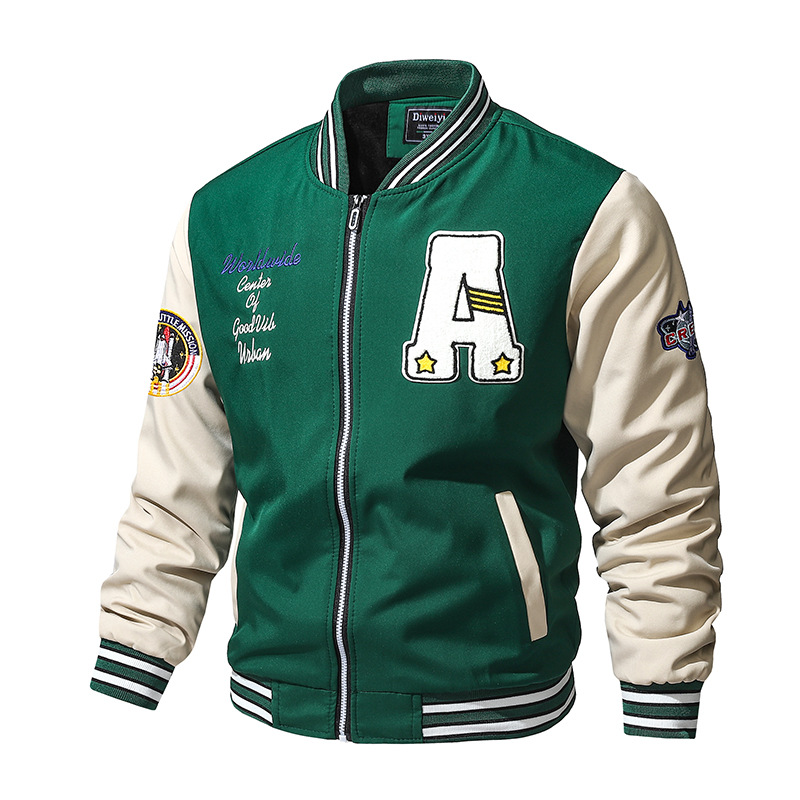 Invierno nuevo estilo americano retro chaqueta de béisbol hombre grueso abrigo de moda casual suelto chaqueta de estilo de puerto hombre chaqueta superior
