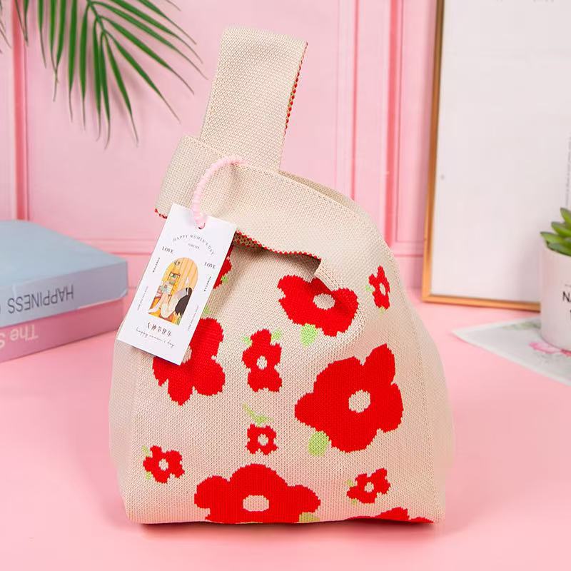 베이지 작은 꽃무늬 + 액세서리 없음