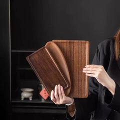 跨境胡桃木托盤茶盤點心家用實木放茶杯盤木盤托盤木質干泡盤咖啡