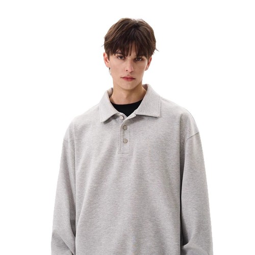 Cute Couple's Heavyweight Crew Neck Sweatshirt - Versatile American Style POLO Shirt, Chic Loose Top for Spring and Autumn, Unisex Sweatshirt