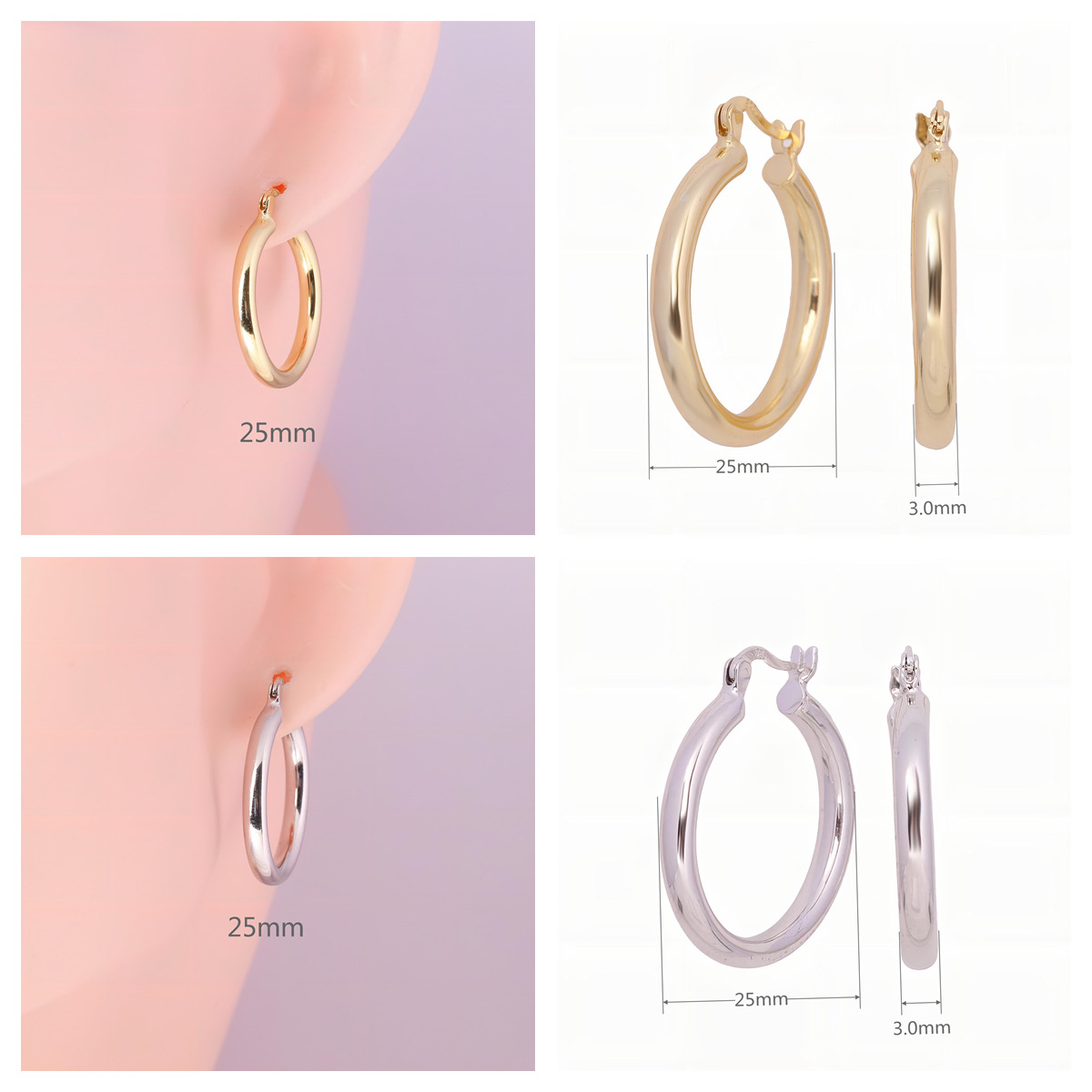 Holiday, Shopping Occasion 925 Sterling Silver Material Geometric Pattern 1 Pair 925 Sterling Silver Geometric Earrings