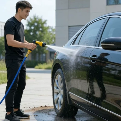 Household Telescopic Hose Set, Car | High pressure car wash water gun