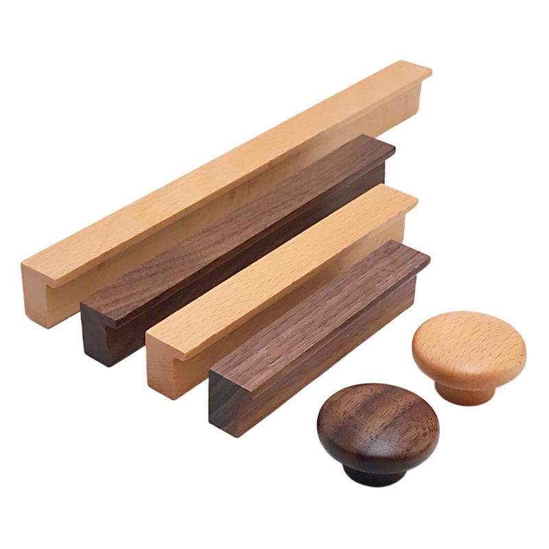 Nórdico de madera maciza manija del armario de la puerta del armario pequeño mango moderno minimalista de madera de registro puerta del cajón puerta de madera manija de madera