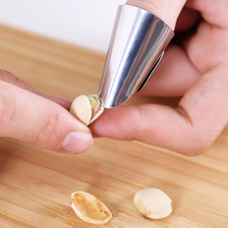 Овощечистка из нержавеющей стали с защитой от порезов для рук, набор для железных ногтей, рог ромба, широкая фасоль, кедровые орехи, фисташковый нож