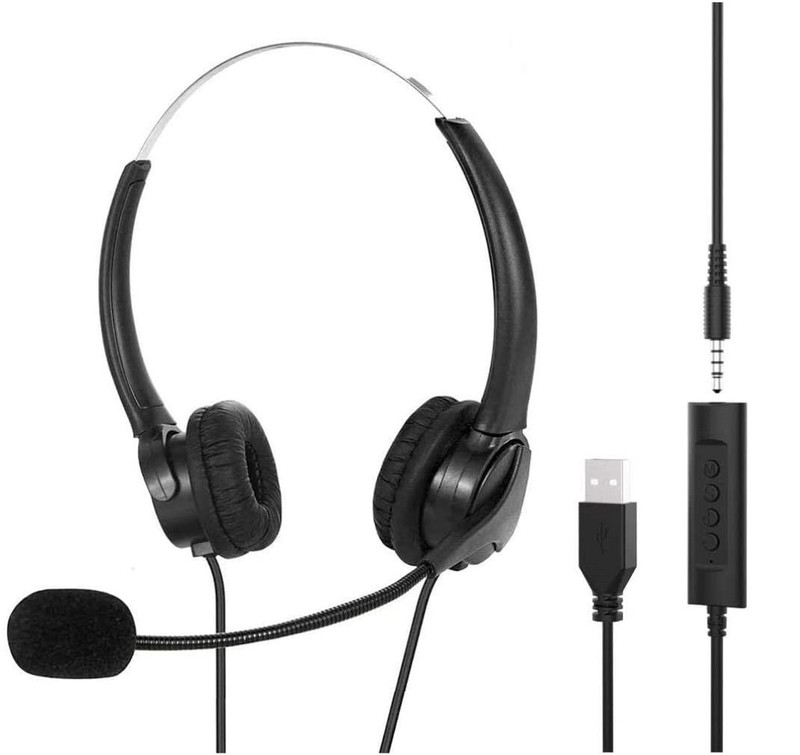 ヘッドセット式電話イヤホン事務コール電気販売姉3.5 TYPE-C USB帯麦通話騒音卸売り|undefined