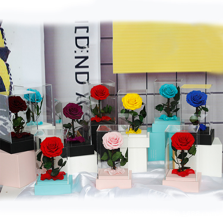 Regalo acrílico del Principito, rosa, Día de San Valentín, regalo de cumpleaños para niña, flor eterna, arte de flor eterna terminado