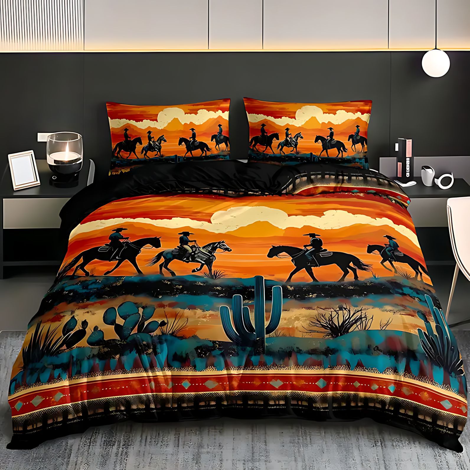 TEMU / JIT Transfronterizo West Essential Bed Cover Imprint Digital Cover Pillow Cover Kit puede ser diseñado