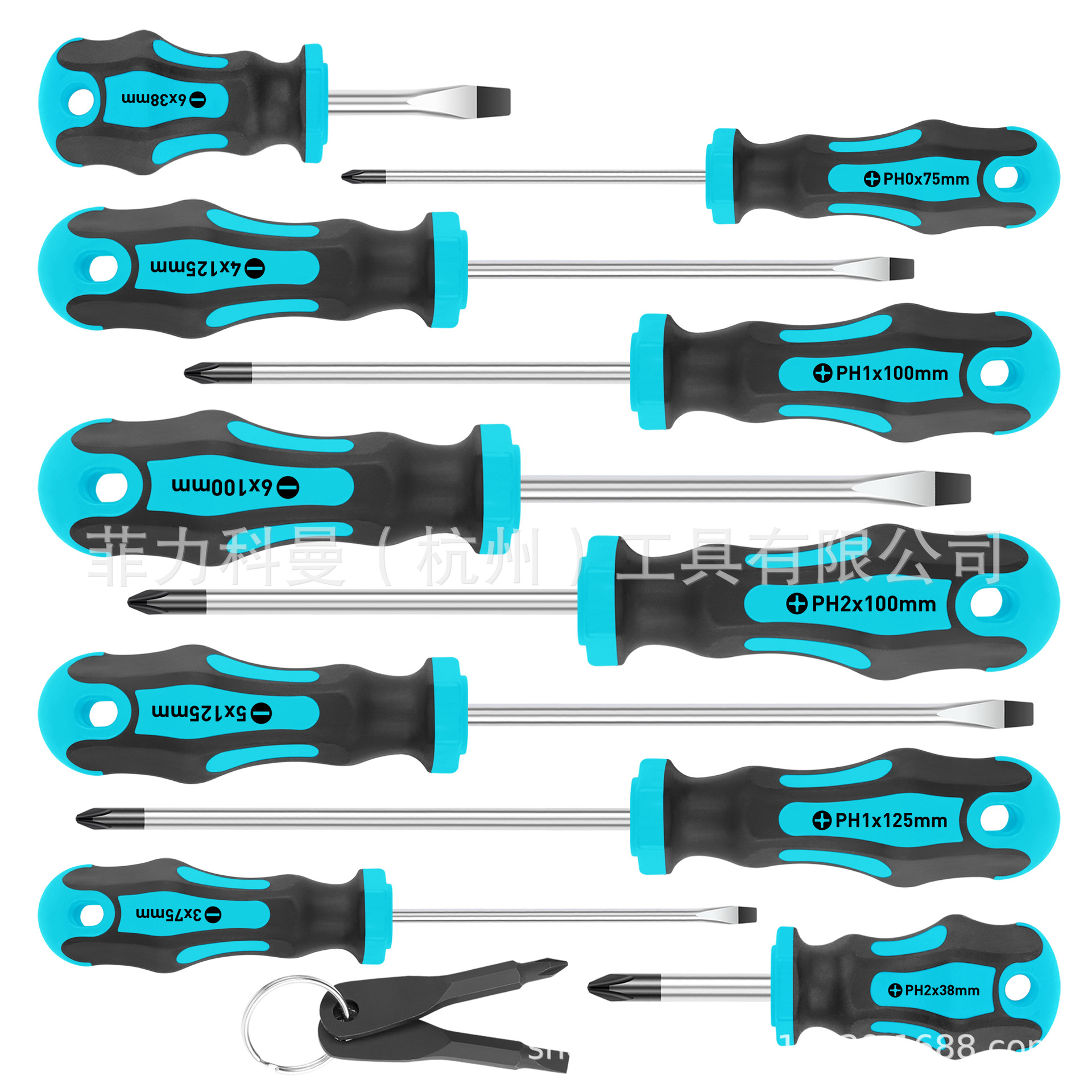 El juego de destornilladores magnéticos de 10 piezas tiene un agarre de amortiguación profesional de punta puntiaguda de ranura cruzada a la venta