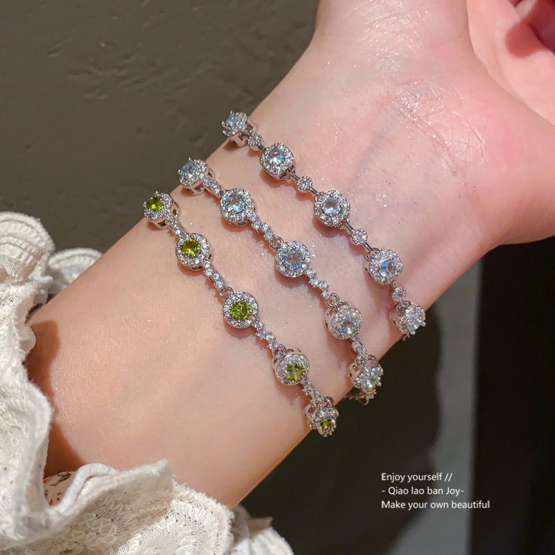 Super Flash Zircon Round Bracelet 2025 Summer New Commuter Niche Design Bracelet Fashionable High-End Hand Jewelry for Women