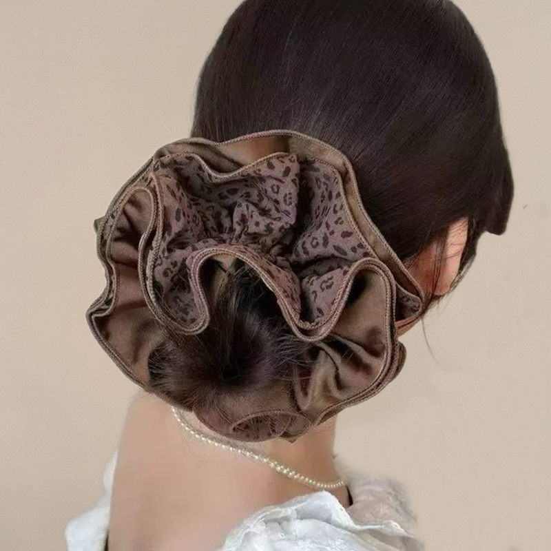 221 темно-кофейная резинка для волос с леопардовым принтом, маленькая поясная резинка для волос, 18 см