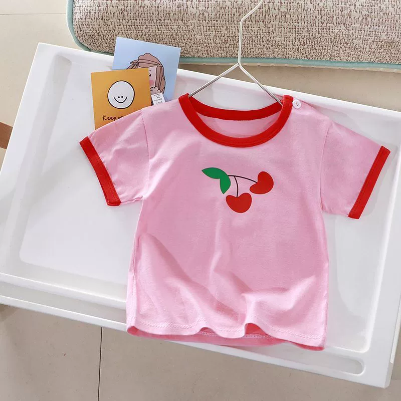 Футболка детская летняя тонкая с коротким рукавом, летняя одежда, 0-5 лет