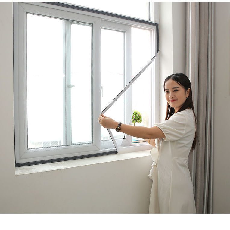 Window Screen Anti-Mosquito Screen Mesh, No Punching, Invisible Self-Adhesive, Non-Magnetic Nano Material Velcro, Supports Simple Nailing